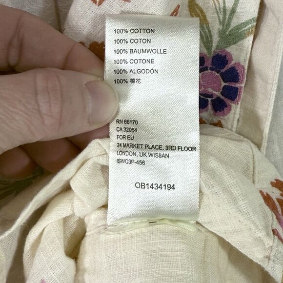 Free People Emily Ivory Floral Print Halter Tie-Back Tank Top Size L Boho Preppy - Picture 15 of 15